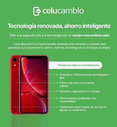 Celular Reacondicionado iPhone xr + AirPods Pro 2da Generación AAA